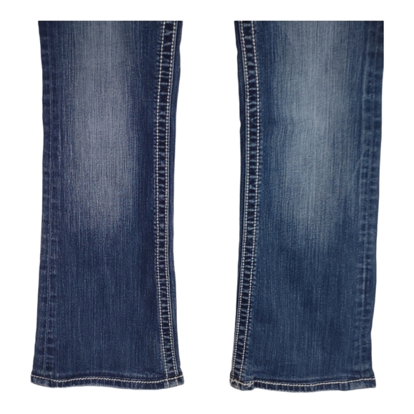 Miss Me Jeans JP5533B Boot Cut Size 28X28 DK 133 Cross Flap Pockets Low Rise - Picture 10 of 15